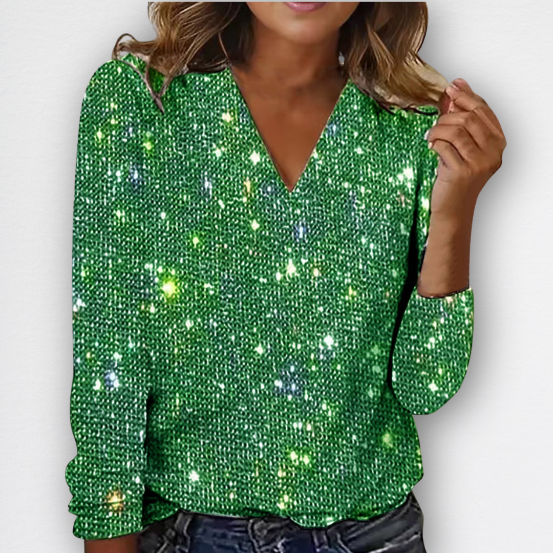 Victoria | V-Halset Diamantbluse